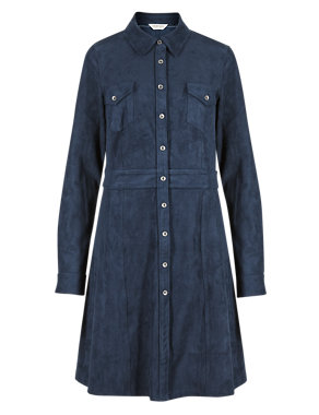 Faux Suede Shirt Dress Image 2 of 4