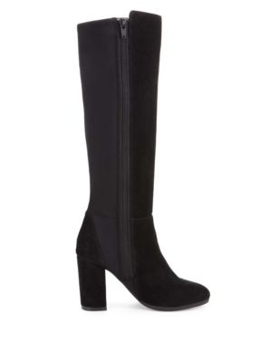Faux Suede Stretch Block Heel Knee High Boots with Insolia® | M&S