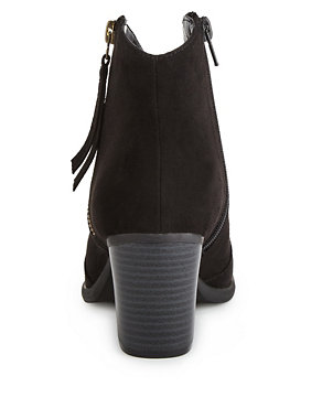 Faux Suede Zipped Wide Fit Ankle Boots with Insolia® Image 2 of 5