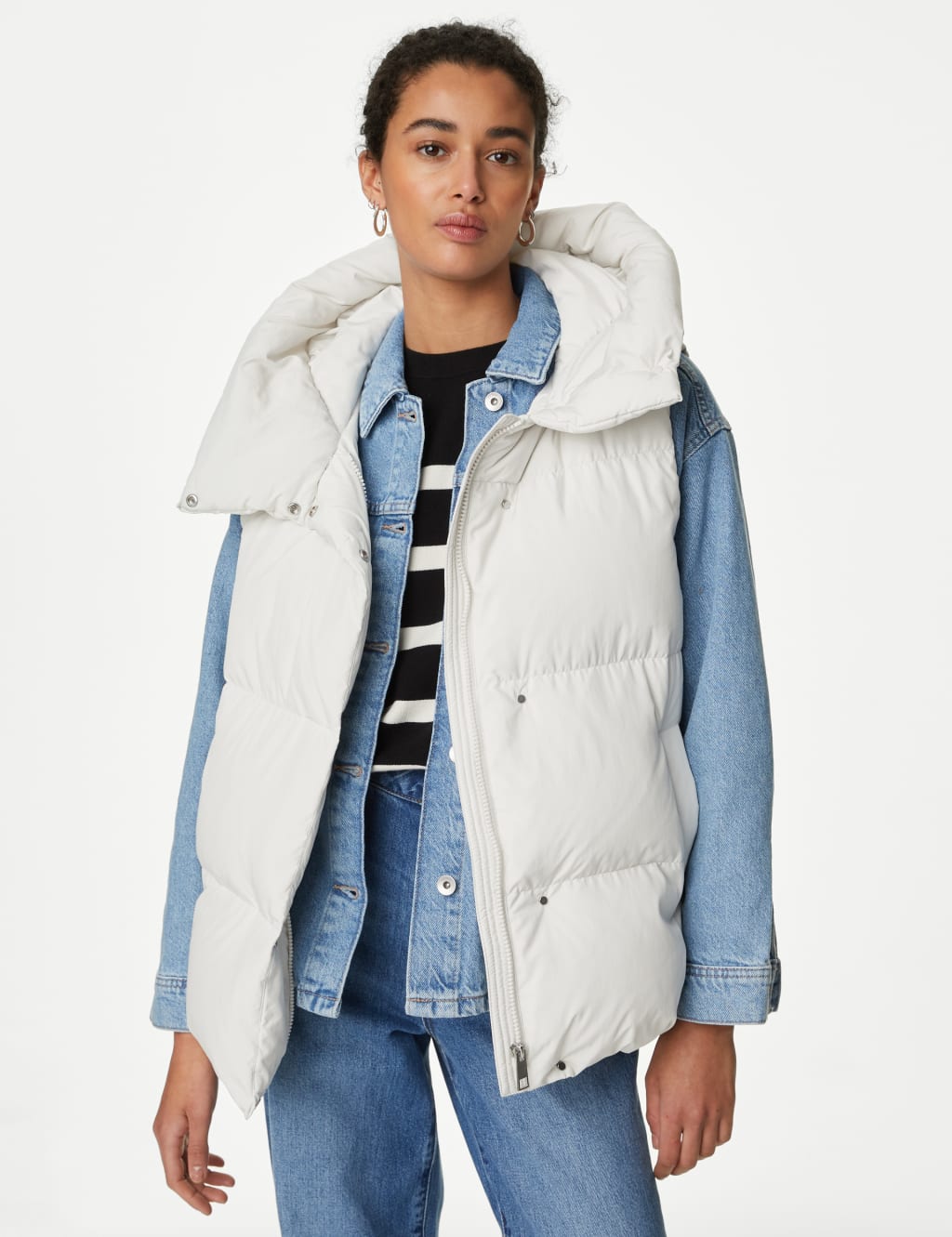 Feather Down Hooded Gilet M S Collection M S