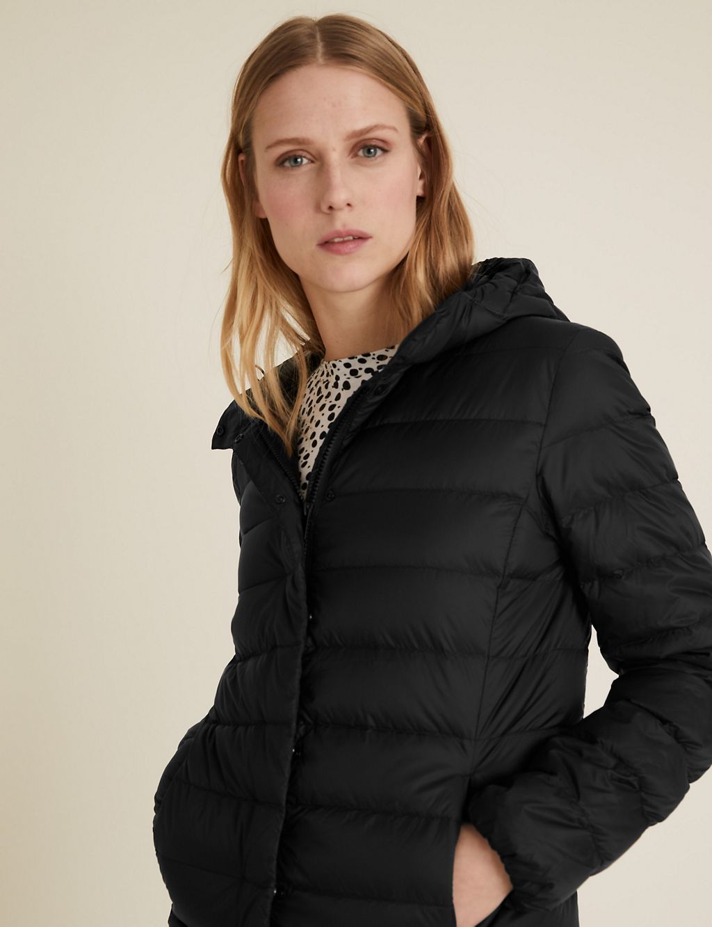 Feather & Down Hooded Short Puffer Jacket 7 of 7