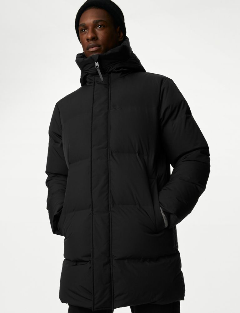 Feather & Down Padded Hooded Puffer Jacket with Stormwear™ | M&S ...