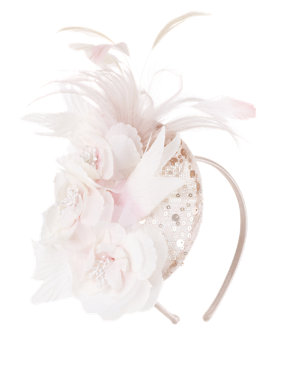 Feather & Floral Corsage Fascinator Image 2 of 3
