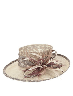 Feather Corsage Animal Print Hat Image 2 of 4