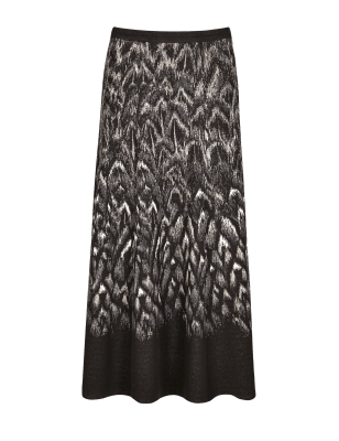 Feather Jacquard Midi Skirt | Per Una | M&S