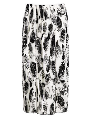 Feather Print Pleated Long Skirt Image 2 of 6