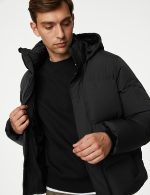 Black down clearance feather padded jacket