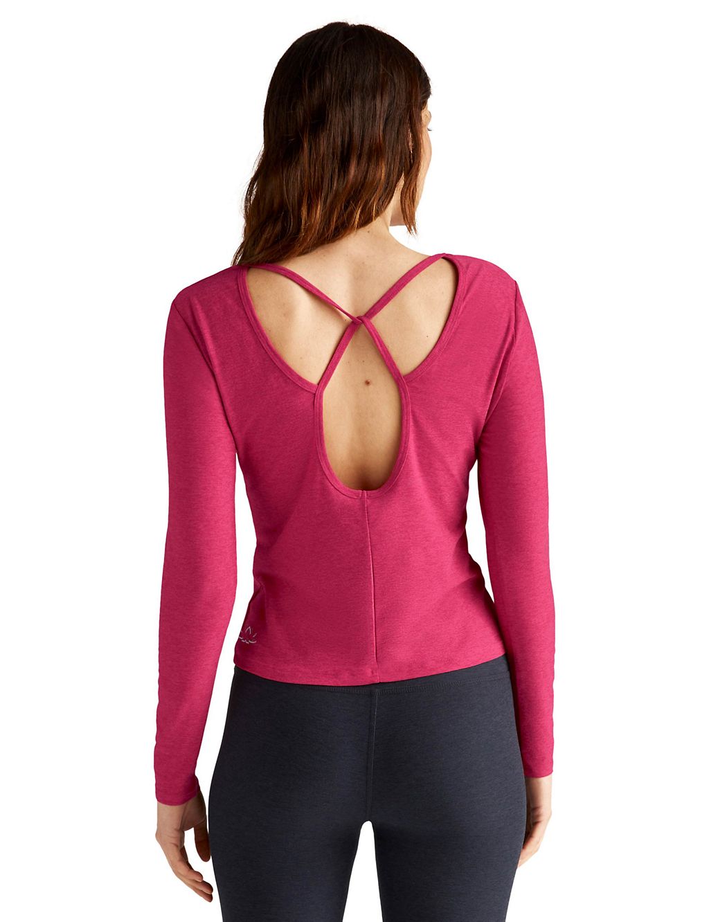 Featherweight Open Back Fitted Yoga Top 2 of 3
