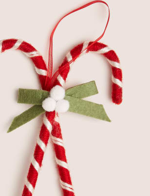 Felt Candy Cane Single Decoration M S