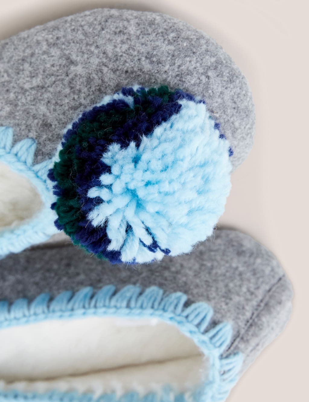 White stuff pom pom slippers online