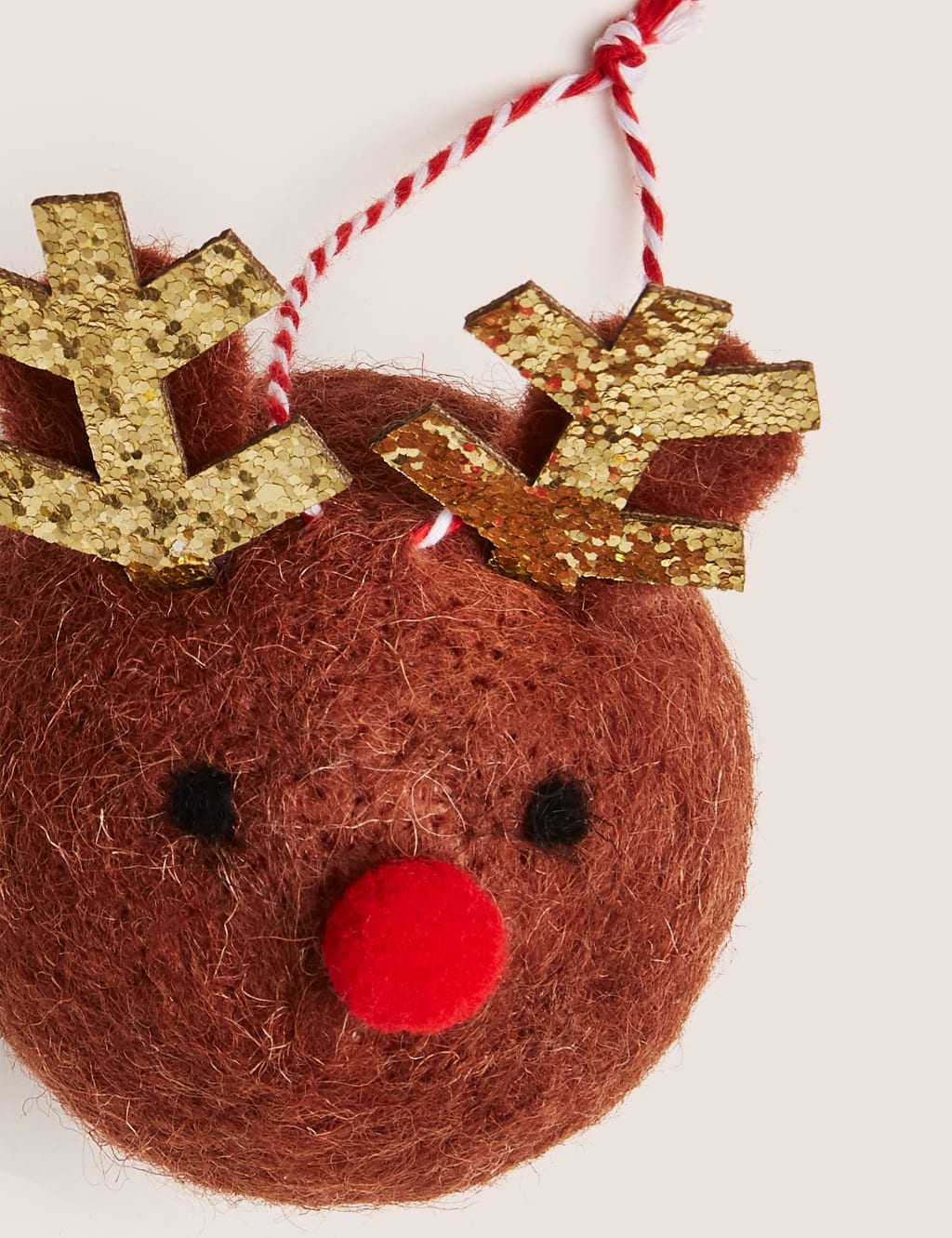 Felt Reindeer Head Christmas Decoration M&S
