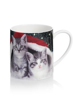 Festive Kittens Christmas Mug Image 1 of 2