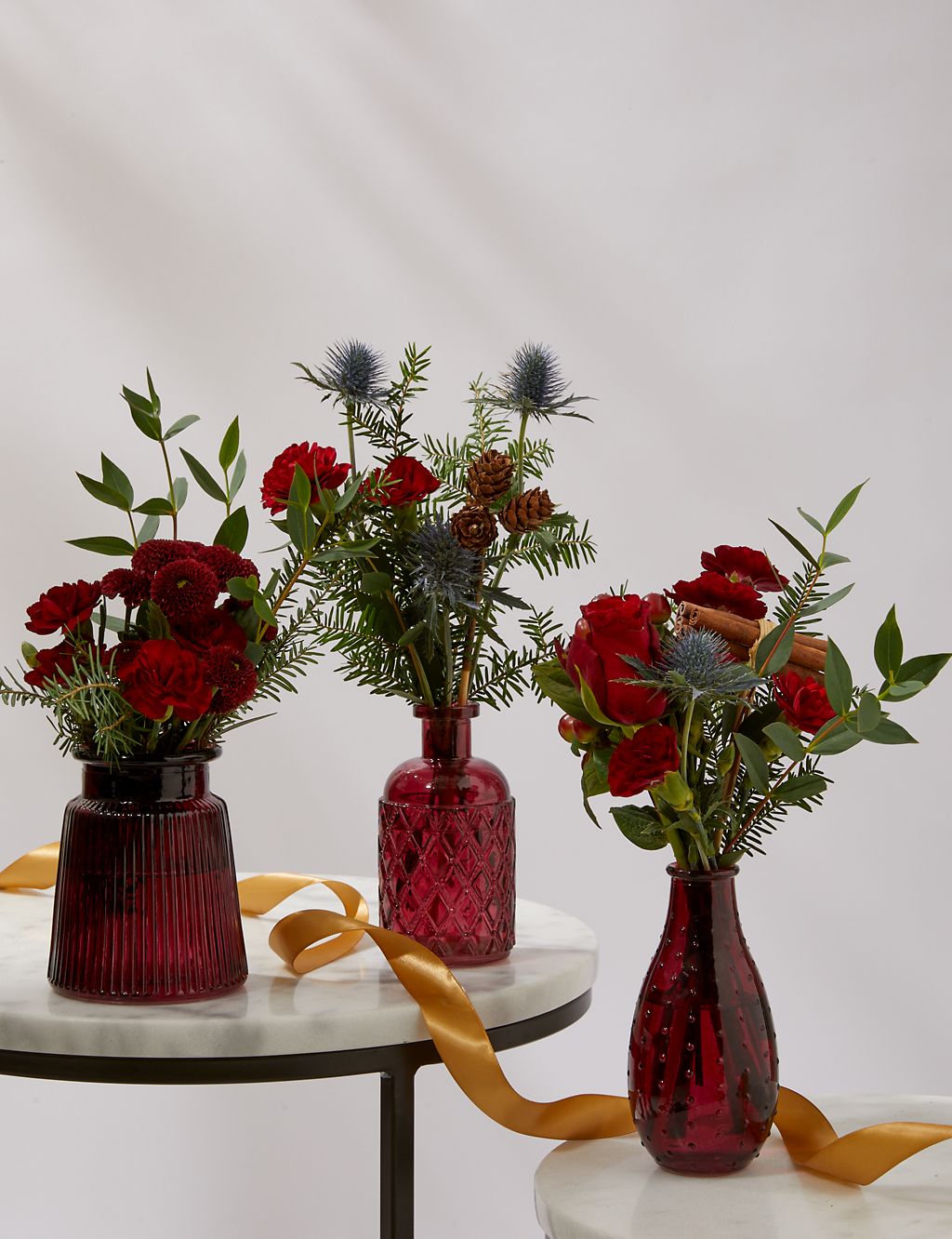 Festive Posies in Scarlet Bud Vases 2 of 7