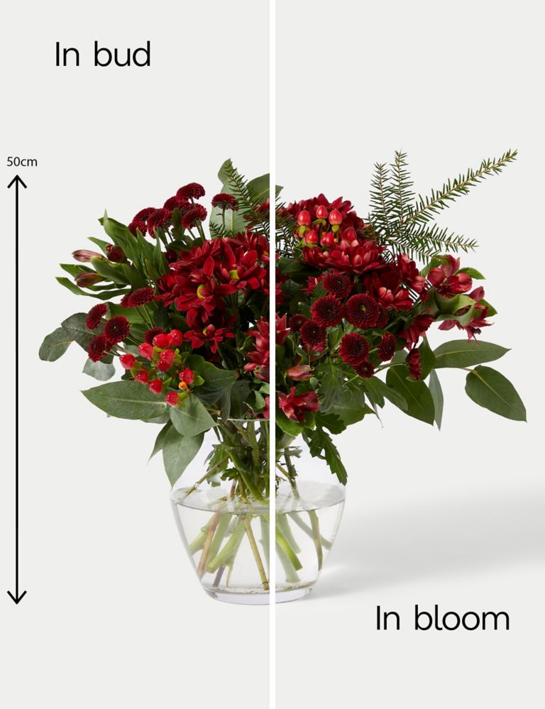 Festive Red Chrysanthemum & Alstroemeria Bouquet 5 of 5