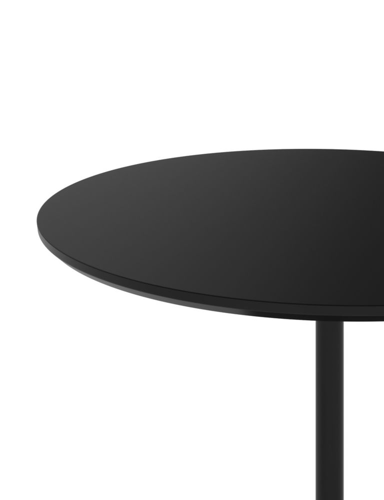 Finn Black 4 Seater Pedestal Dining Table 3 of 7