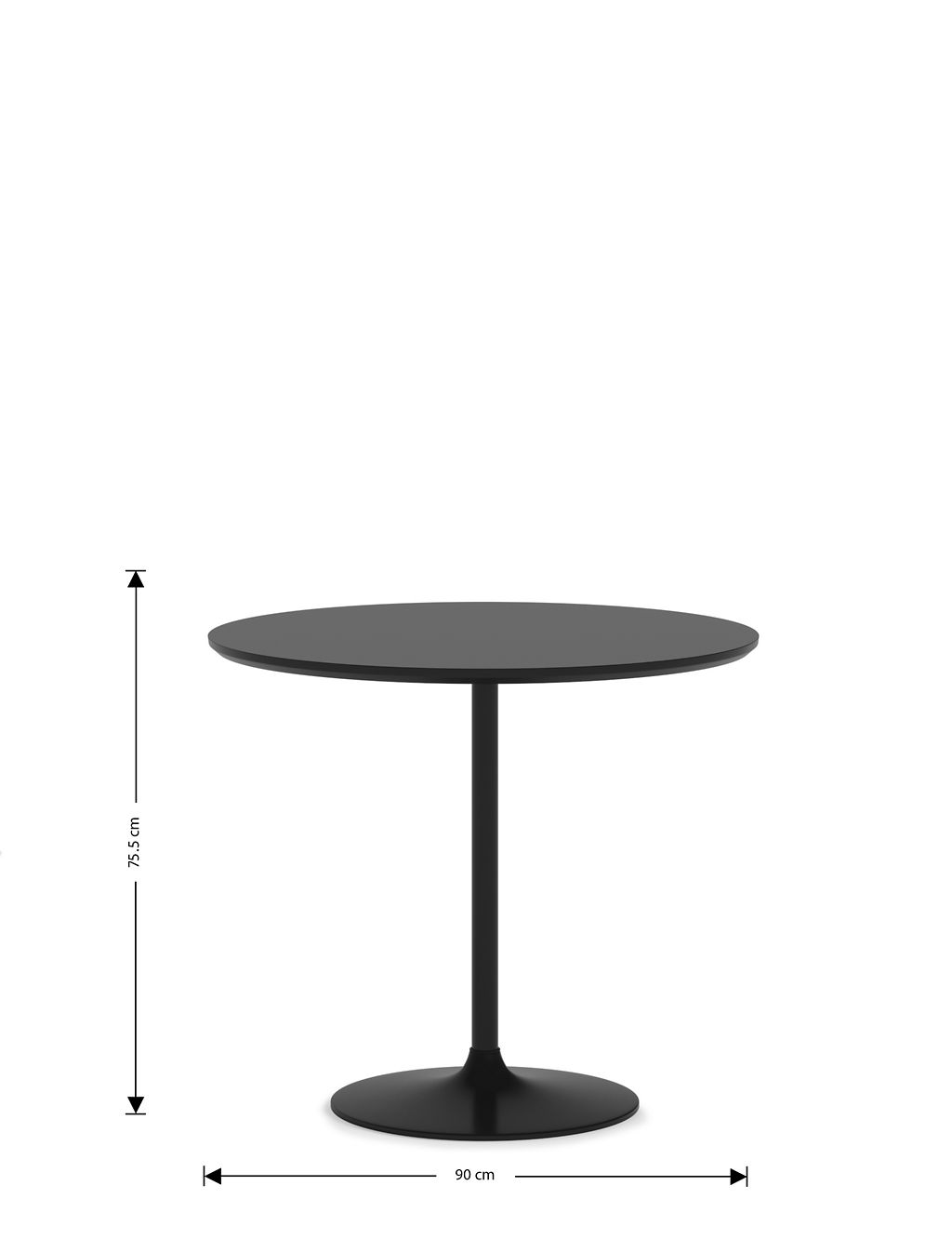 Finn Black 4 Seater Pedestal Dining Table 4 of 7