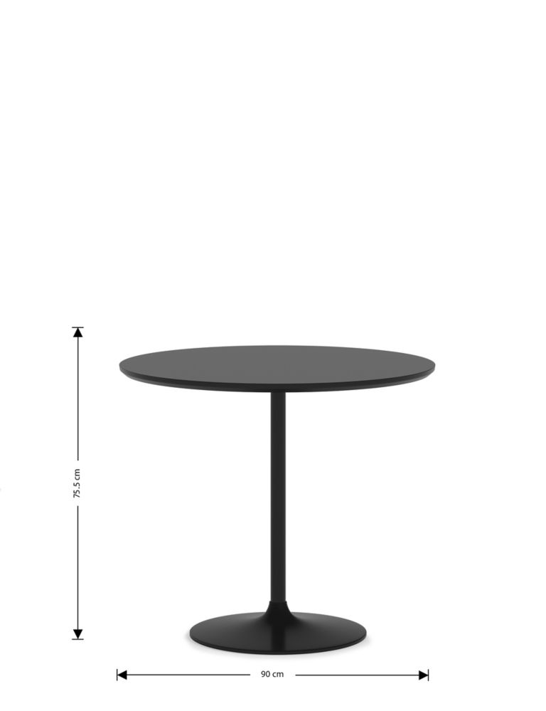 Finn Black 4 Seater Pedestal Dining Table 6 of 7