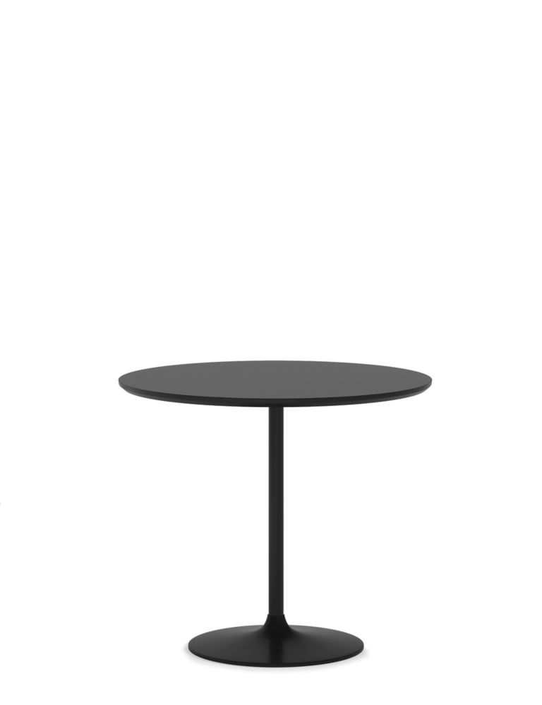 Finn Black 4 Seater Pedestal Dining Table 2 of 7