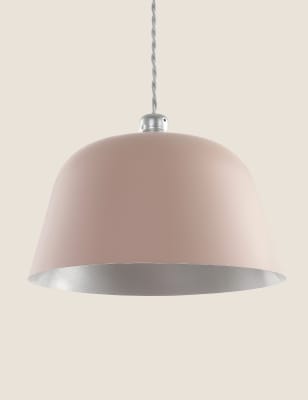 Modern Curvy Matt Grey Lamp Shade Metal Vintage None Electric Pendant Light Shade 29cm Includes Shade Reducing Ring to Fit All Types of Lamp Holders White Inner Easy Fit Retro Ceiling Light