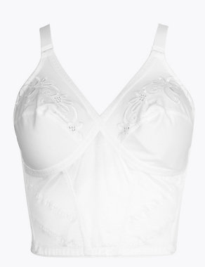 Firm Control Floral Embroidered Traditional Longline Bra B-DD Image 2 of 4