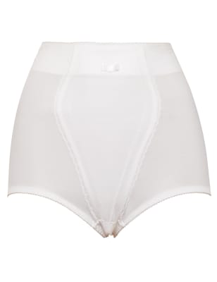 007 High Waisted Medium Control Satin Girdle White or Wine S-5XL