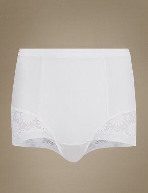 Firm Tummy Control Daisy Lace Low Leg Knickers Image 2 of 3