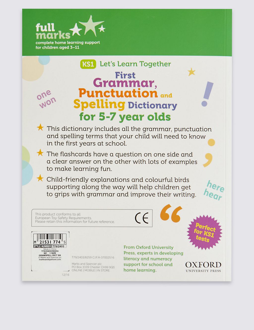 First Grammar, Punctuation & Spelling Dictionary 1 of 3