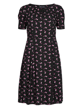 Fit & Flare Cocktail Print Tea Dress available in 3 lengths Image 2 of 4