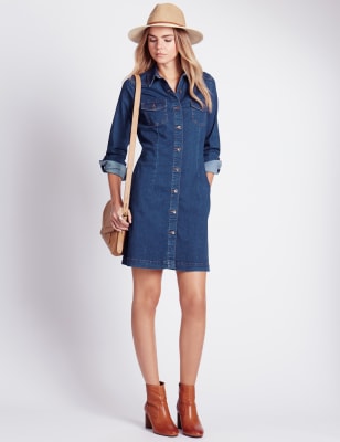 marks spencer denim dress