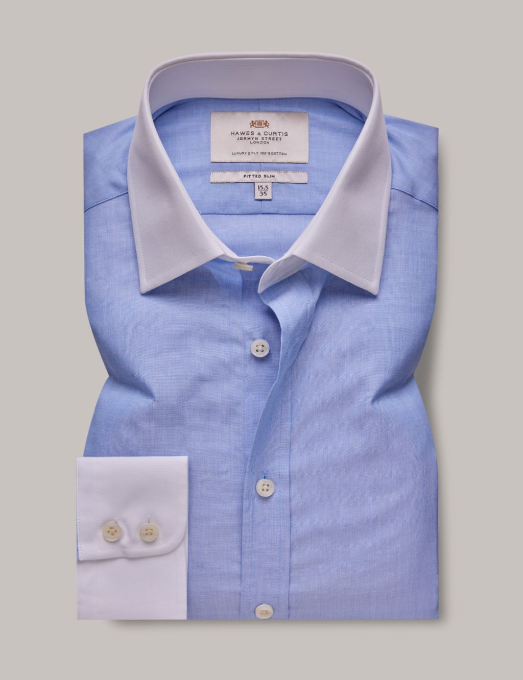 Fitted Slim Easy Iron Pure Cotton Shirt 3 of 3