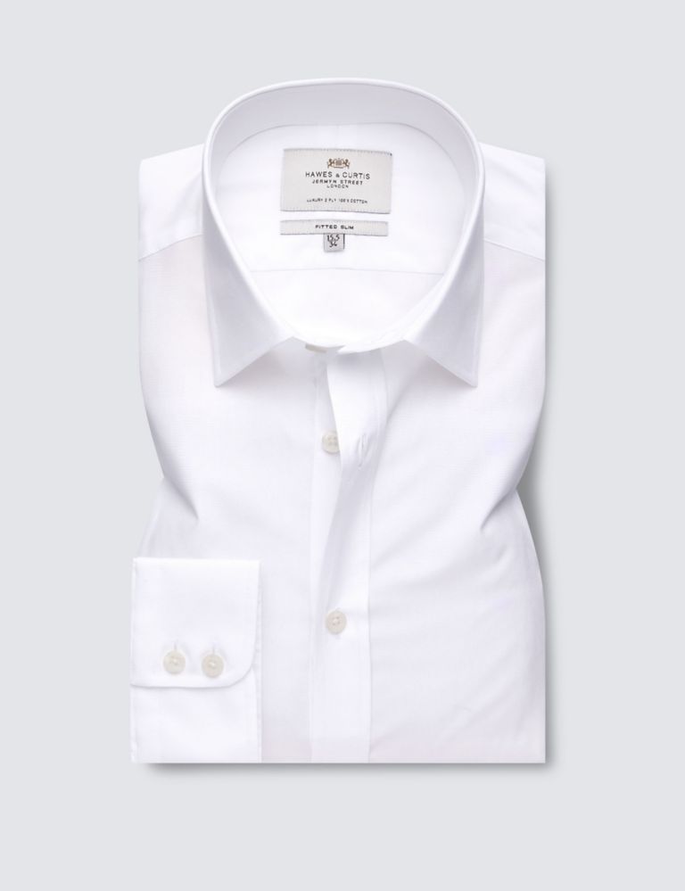 Fitted Slim Easy Iron Pure Cotton Shirt 1 of 3