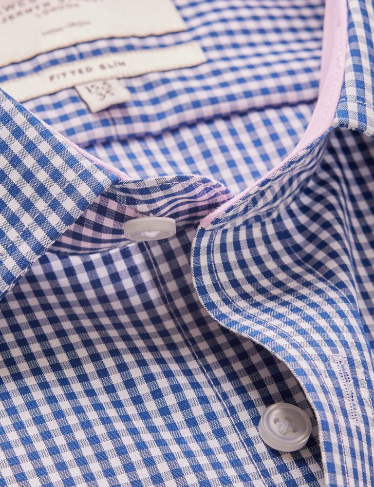 Fitted Slim Non Iron Pure Cotton Check Shirt 3 of 3