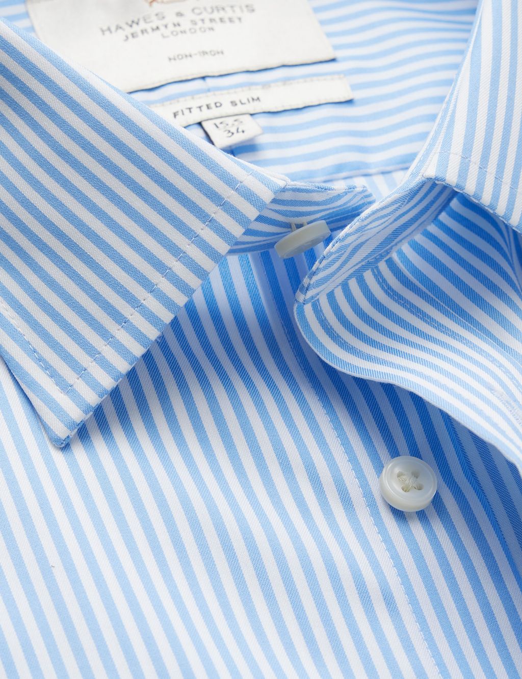 Fitted Slim Non Iron Pure Cotton Striped Shirt 2 of 3