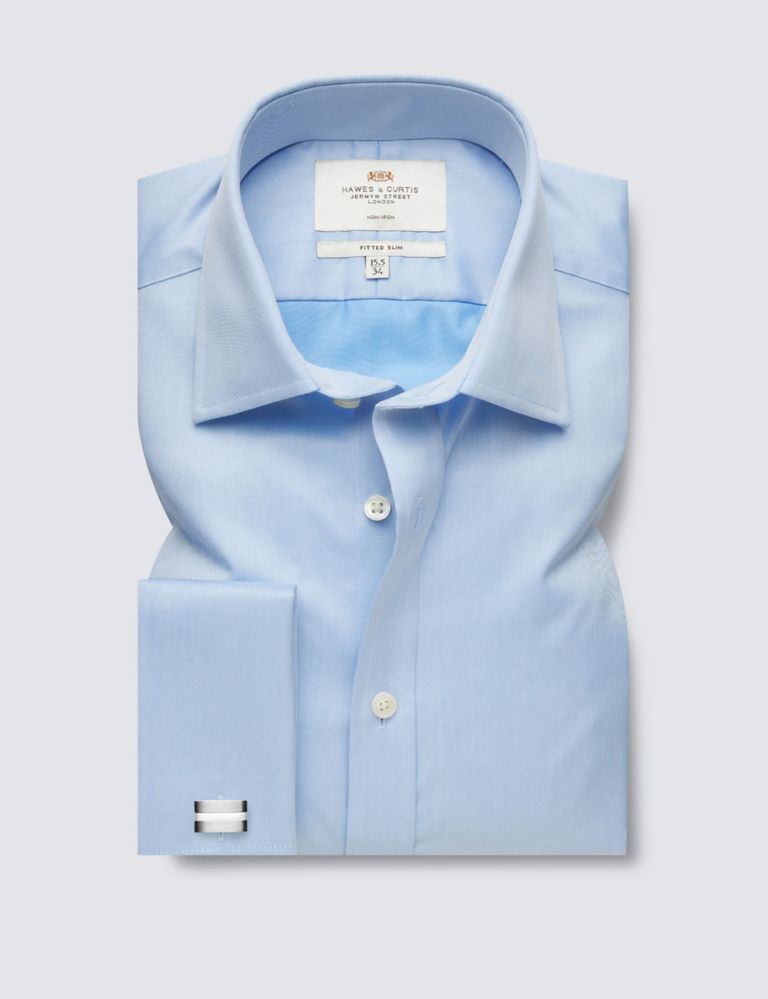 Fitted Slim Non Iron Pure Cotton Twill Shirt 1 of 3