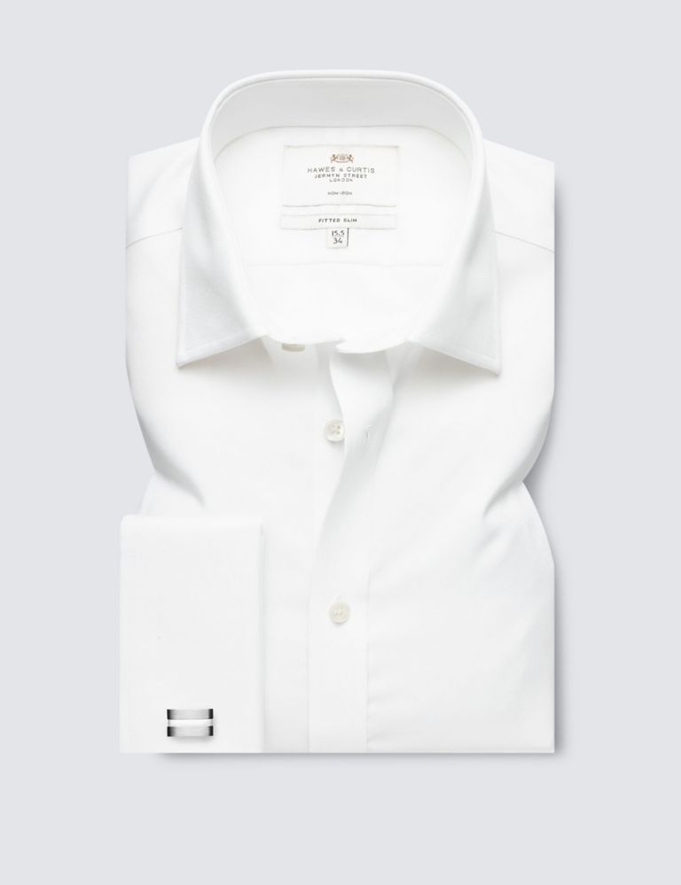 Fitted Slim Non Iron Pure Cotton Twill Shirt 1 of 3