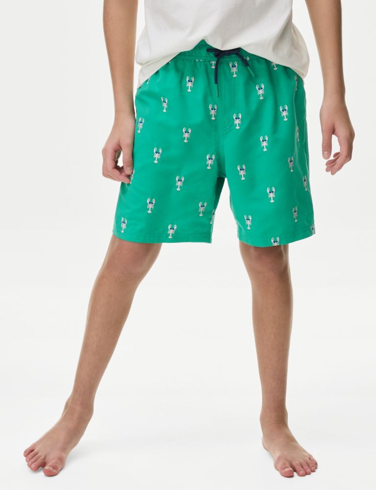 Flamingo Embroidered Swim Shorts (6-16 Yrs) 3 of 6