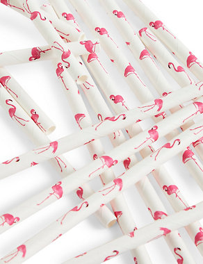 Flamingo Print Straws Image 2 of 3