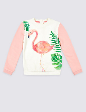 Flamingo Print Sweatshirt (3 Months - 7 Years) Image 2 of 3