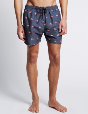 Mens pink flamingo swim on sale trunks