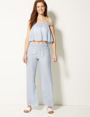 flared beach trousers