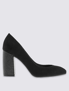 Flared Block Heel Court Shoes with Insolia® Image 2 of 6