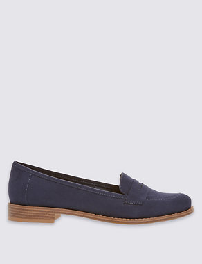 Flat Faux Suede Penny Loafer Image 2 of 6