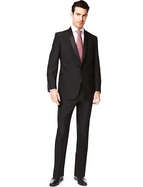 Flat Front Eveningwear Suit Trousers with Wool Image 2 of 4