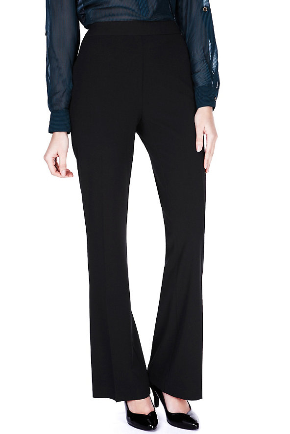 Flat Front Side Zip Flare Bootleg Trousers Image 1 of 1