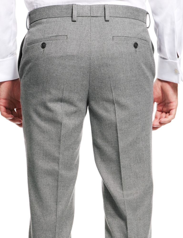 Flat Front Tailored Fit Textured Trousers 3 of 3