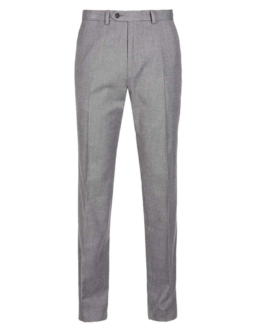 Flat Front Tailored Fit Textured Trousers 1 of 3