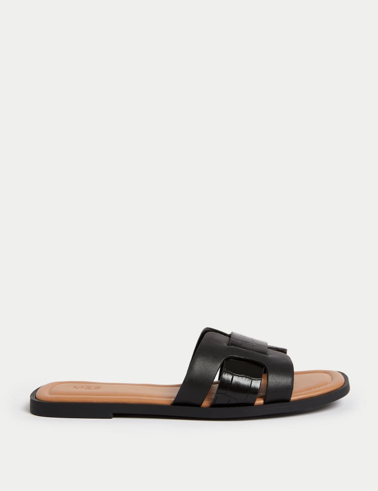 Black flat mules open toe 2025