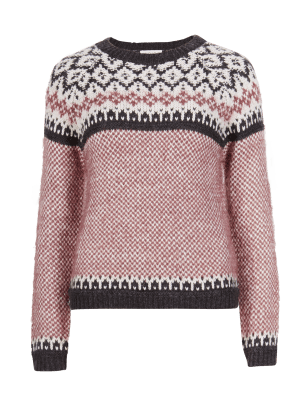 Flecked Fair Isle Jumper with Wool | Indigo Collection | M&S