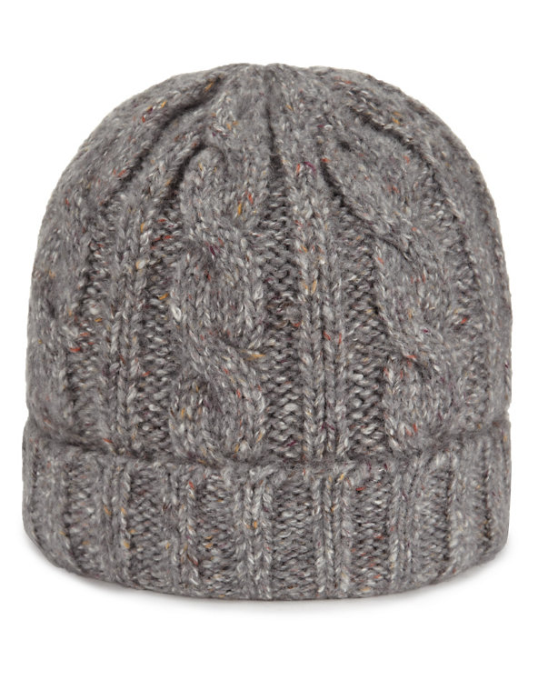 Flecked Knitted Beanie Hat Image 1 of 1