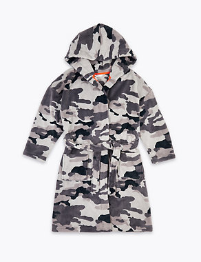 Fleece Camouflage Dressing Gown (6-16 Yrs) Image 2 of 4